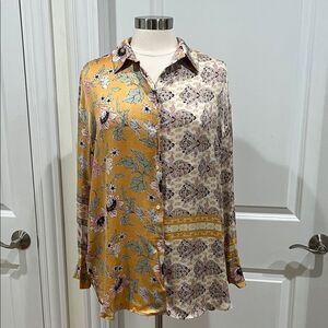 New! MANGO MNG Floral Paisley Print Blouse Size Medium NWT